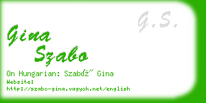 gina szabo business card